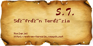 Sáfrán Terézia névjegykártya